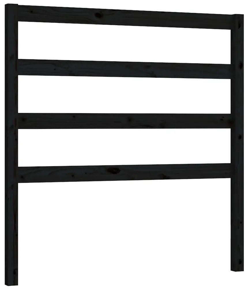 817629 vidaXL Горна табла за легло, черна, 106x4x100 см, бор масив