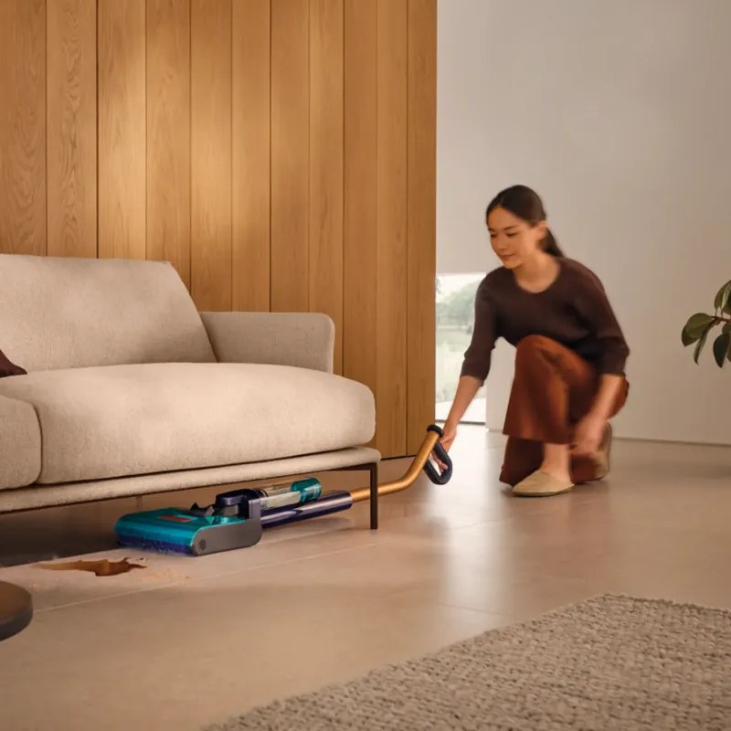 Уред за мокро и сухо почистване Dyson Clean+Wash Hygiene 432030-01, 530/760 мл, 45 мин, 350 м2, 4 режима, Самозадвижване, Сушене на ролката, Пруско синьо/меден