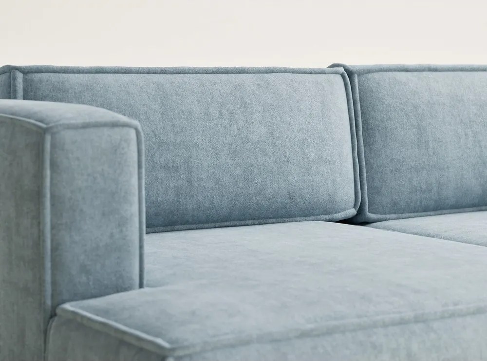 Светлосин шенилов сгъваем/с място за съхранение ъглов диван (ляв ъгъл) Velto – Maison de Rêve