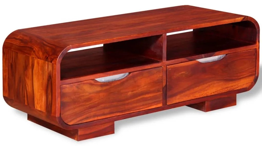 243950 vidaXL Маса за кафе, масивно акациево дърво, 90x40x35 cм