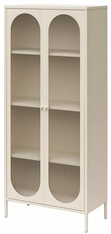 Кремава метална витрина 80x186x40 cm Luna – Støraa