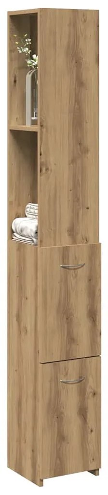 856653 vidaXL Шкаф за баня, дъб артизан, 25x25x170 см, инженерно дърво