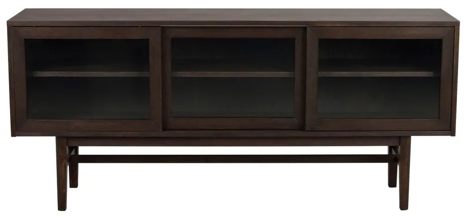 Кафява витрина от декор от дъб с плъзгащи се врати 170x75 cm Hazelton – Rowico