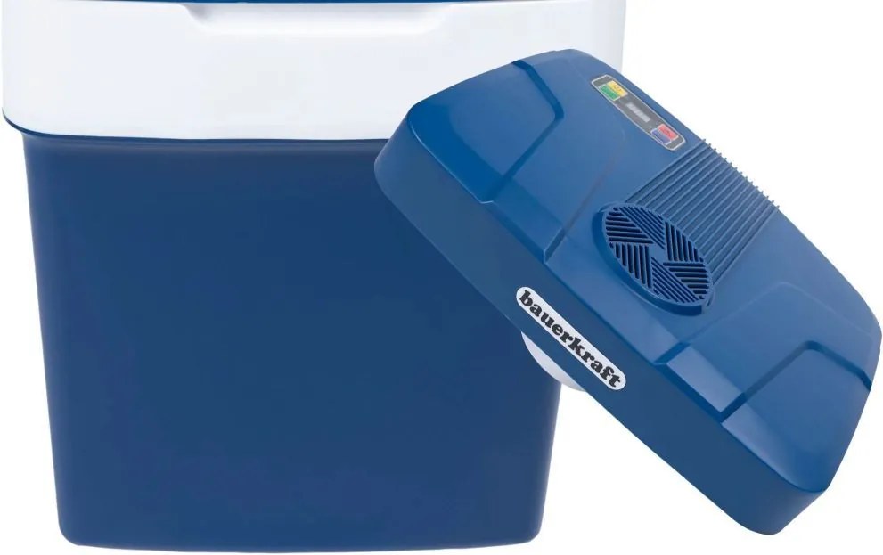 Преносим туристически USB хладилник 29 L, син, с дисплей