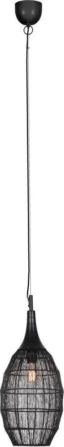 Матово черно висящо осветително тяло с метален абажур Soraya – Trio