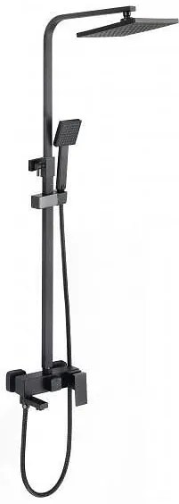 Душ система със смесител, пита, слушалка и шлаух ICT 8866MB ЯСМИНА BLACK, Inter Ceramic