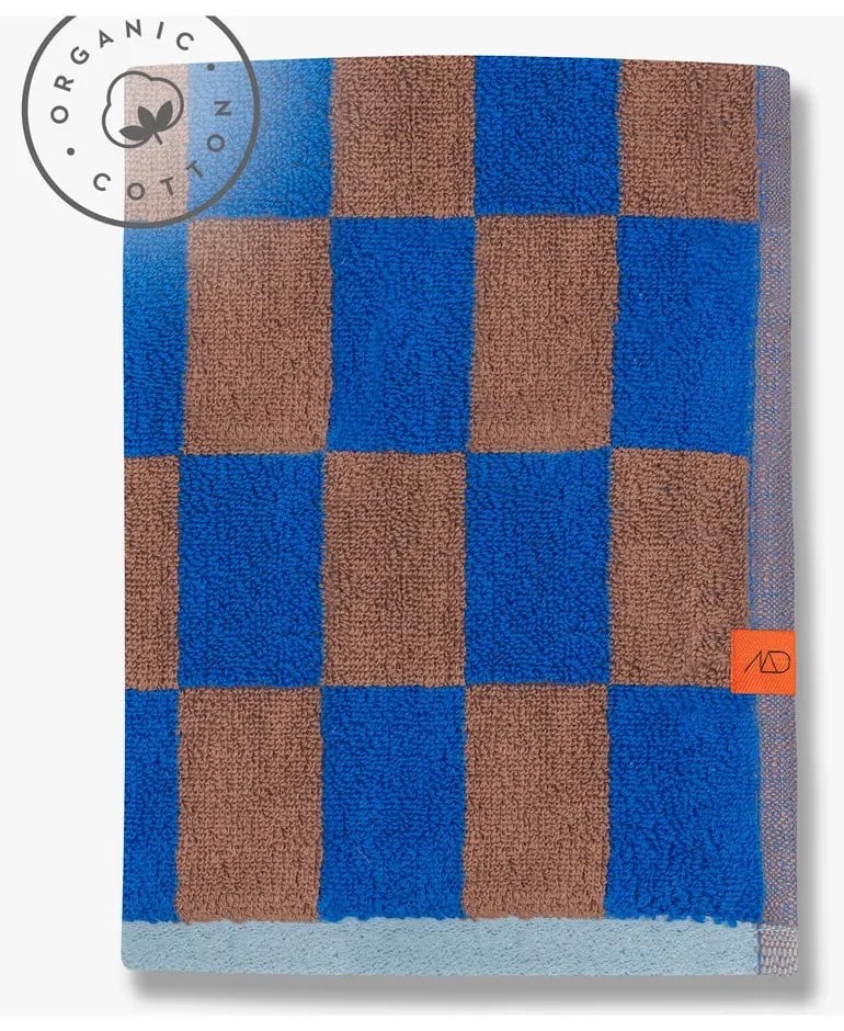 Синьо-кафява кърпа за баня от органичен памук 70x133 cm Retro - Mette Ditmer Denmark
