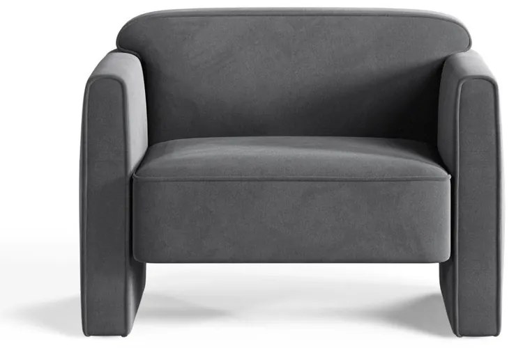 Сиво кадифено кресло Abby – Micadoni