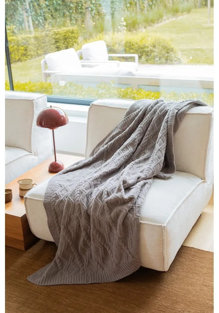 Кафяво-сиво одеяло от микроплюш 130x170 cm Aspen – Tiseco Home Studio