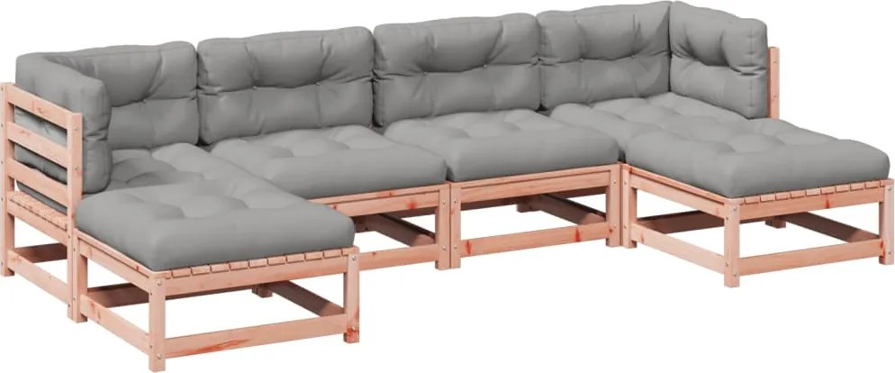 3299569 vidaXL Градински комплект с възглавници, 6 части, дугласка ела масив