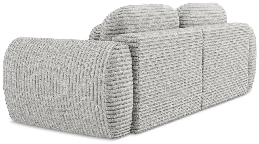 Светлосив разтегателен диван с място за съхранение от рипсено кадифе 266 cm Kini – Makamii