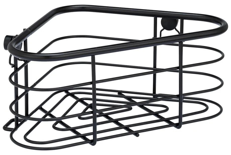 Черен ъглов рафт за душ Trestina, 25 x 11 cm - Wenko