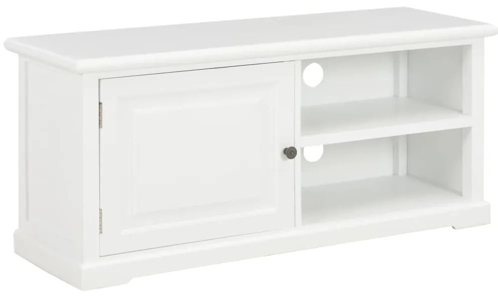249878 vidaXL ТВ шкаф, бял, 90x30x40 cм, дърво