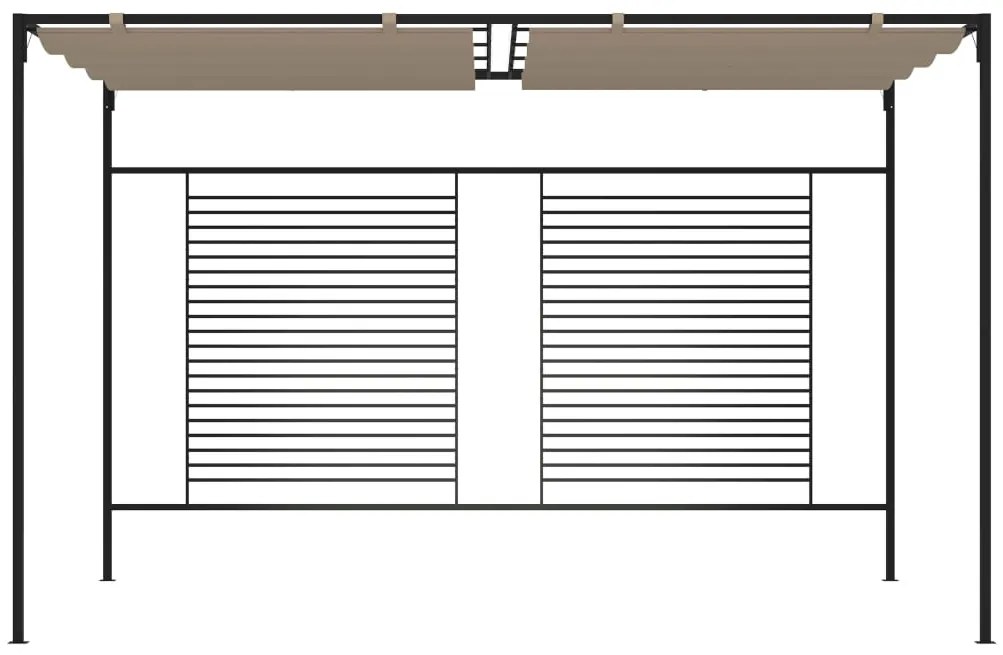 Шатра с прибиращ се покрив, 3x4x2,3 м, сива, 180 г/м²