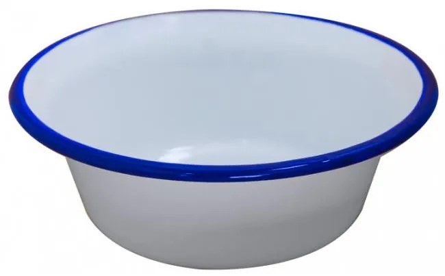 Емайлирана купа конус ф16см синьо/бяло RETRO-(101C/16 1+1+2)