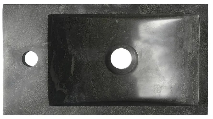 Черен каменен малък умивалник 40x22 cm Blok – Sapho
