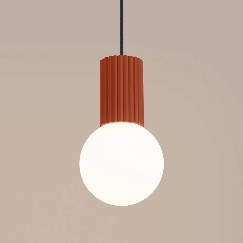 Оранжево висящо осветително тяло със стъклен абажур ø 12 cm Orbital – Sollux