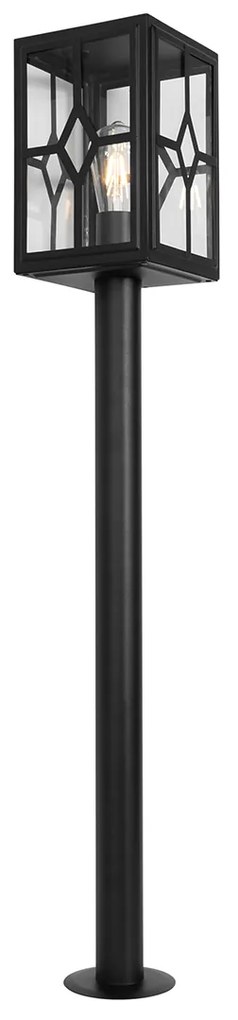 Класическа стоеща лампа за външен монтаж черна 100 см IP44 - Dover