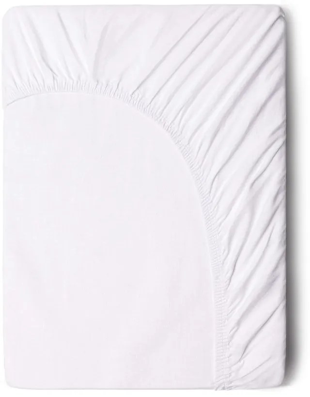 Бял памучен чаршаф с ластик, 160 x 200 cm - Good Morning