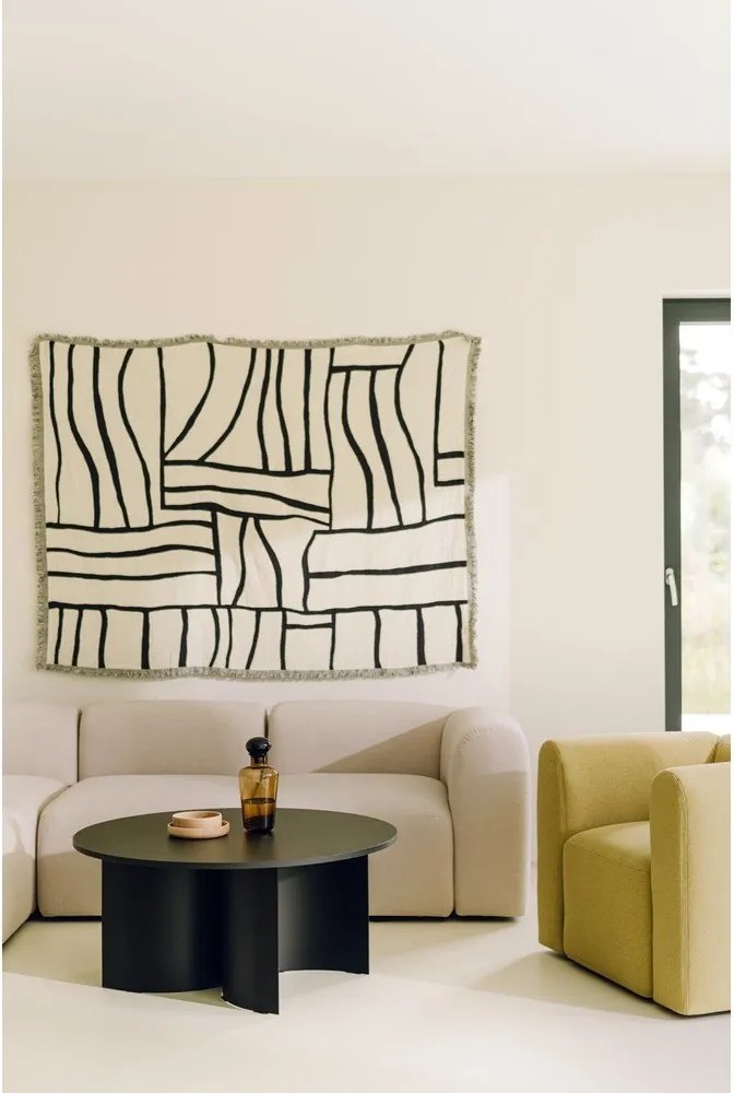 Черна кръгла масичка за кафе с ясенов плот ø 95 cm Gavo – noo.ma