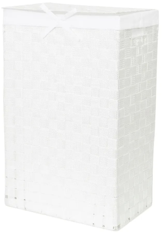 Бяла кошница за пране с капак Кошница за пране Linen, височина 60 cm - Compactor