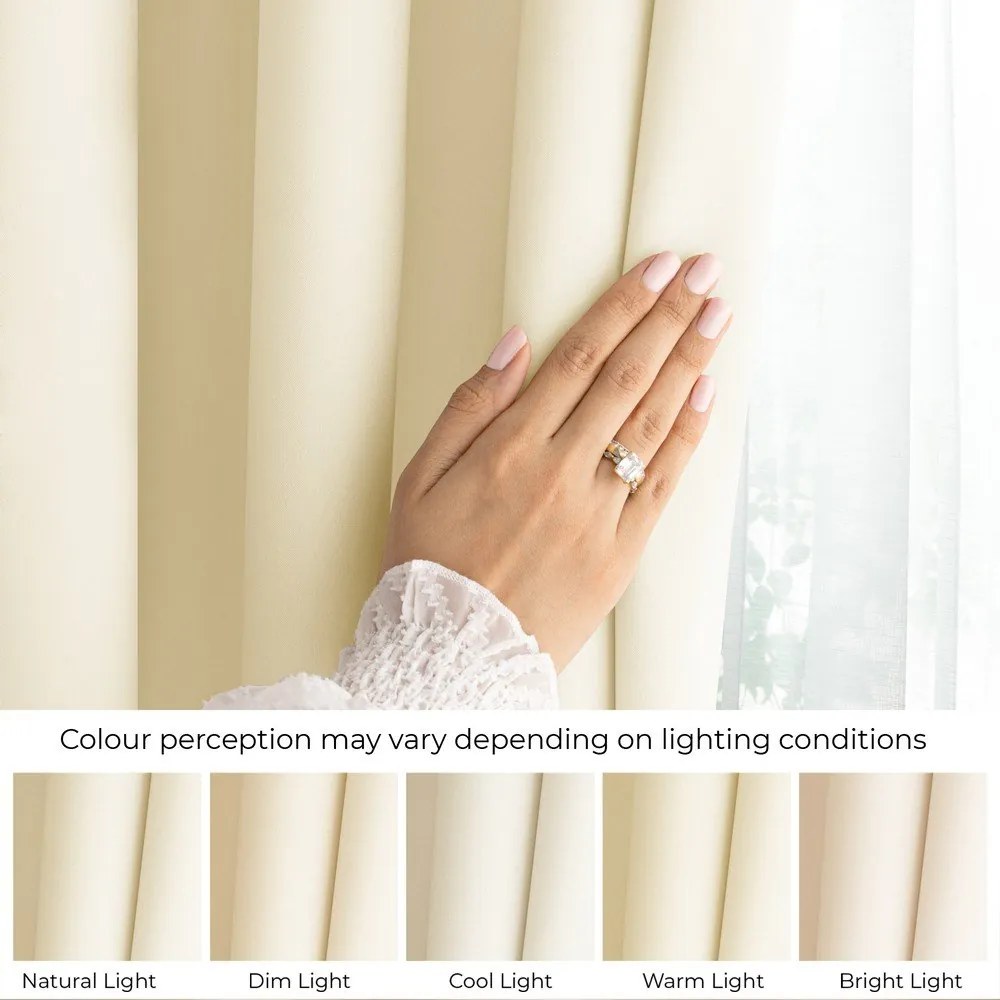 Dimout перде в цвят слонова кост 140x250 cm Carli Tie – Restilo