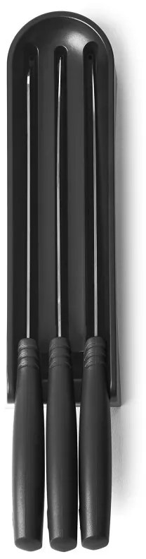 Комплект 3 бр ножове Brabantia Tasty+ 1001176, Закалена стомана, Устойчиви на надраскване и корозия, Тъмносив