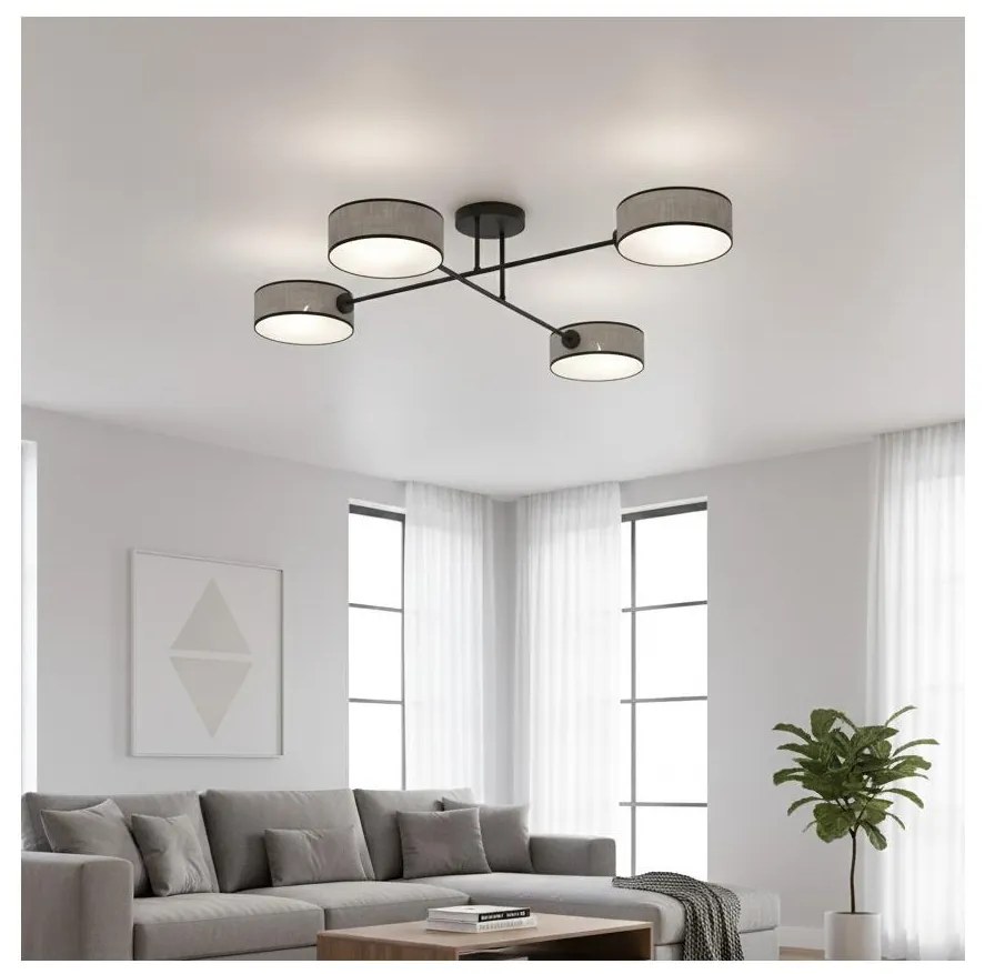 Плафонен полилей MAGA 4xE14/10W/230V сив