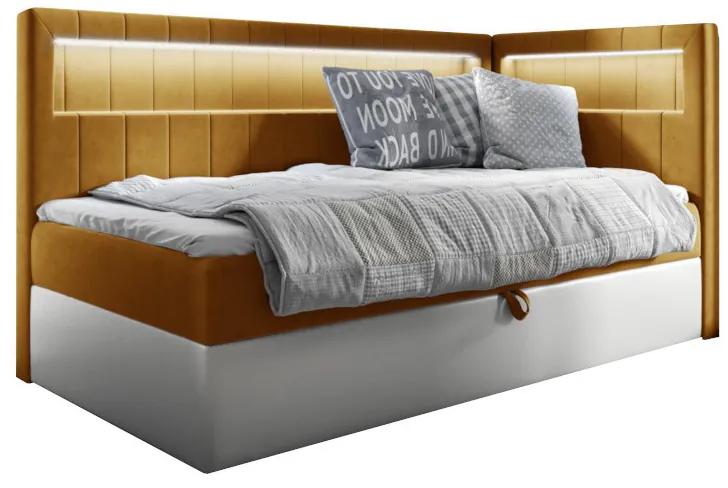 Тапицирано легло ELIZA 2 + топер, 100x200, fresh 37,десен