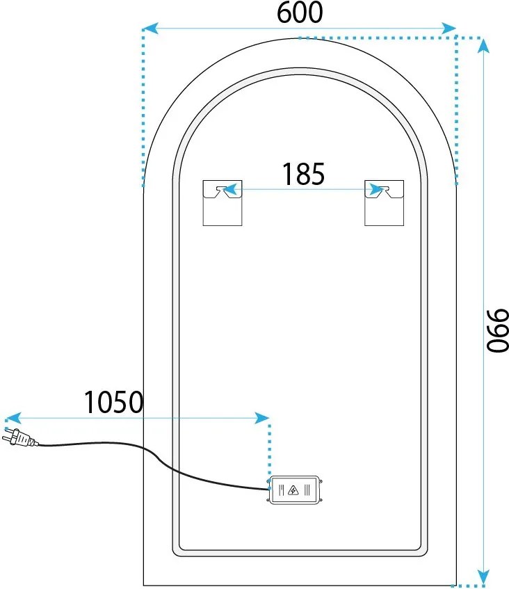 Огледало LED 90x60cm TOP-1