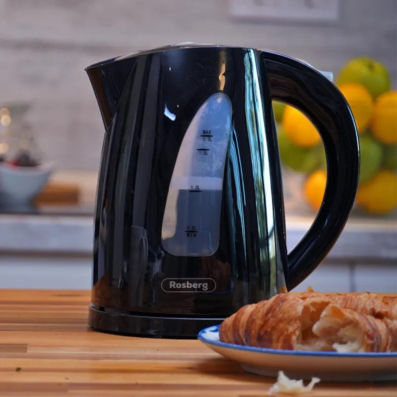 Електрическа кана Oliver Voltz OV51230B, 2200W, 1.7 л, Светлинен индикатор, Безжична, Черен