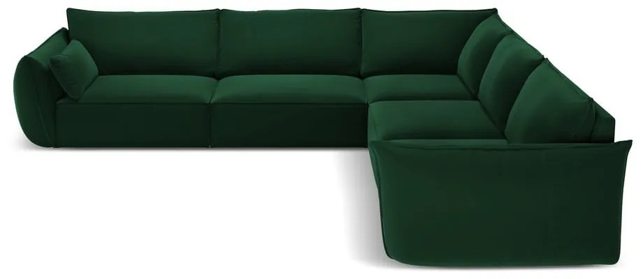 Тъмнозелен кадифен ъглов диван Vanda – Mazzini Sofas