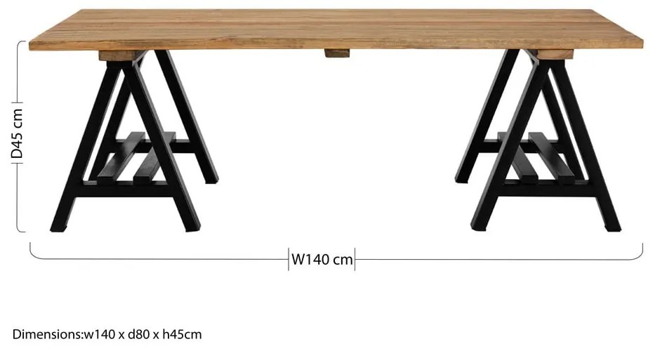 Масичка за кафе с плот от борова дървесина в естествен цвят 80x140 cm Hampstead - Premier Housewares