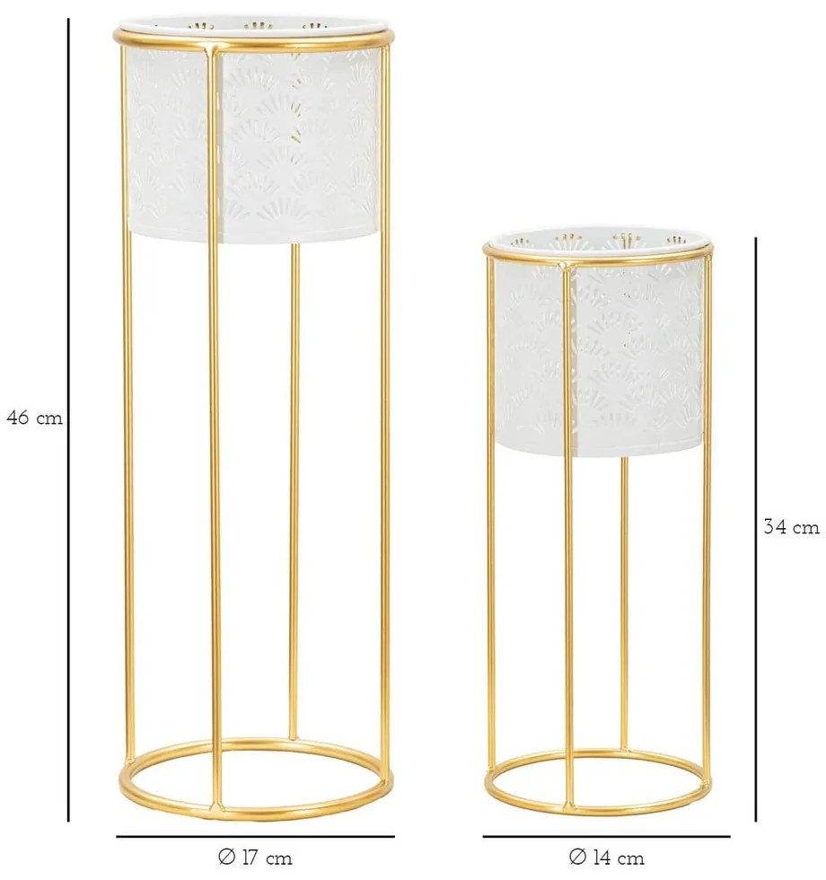 Метални стойки за цветя 2 бр. ø 17 cm (височина 46 cm) Whity – Mauro Ferretti