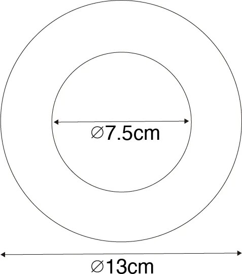 Комплект от 6 черни дистанционера за вградени прожектори 7,5 - 13 см - Spacer