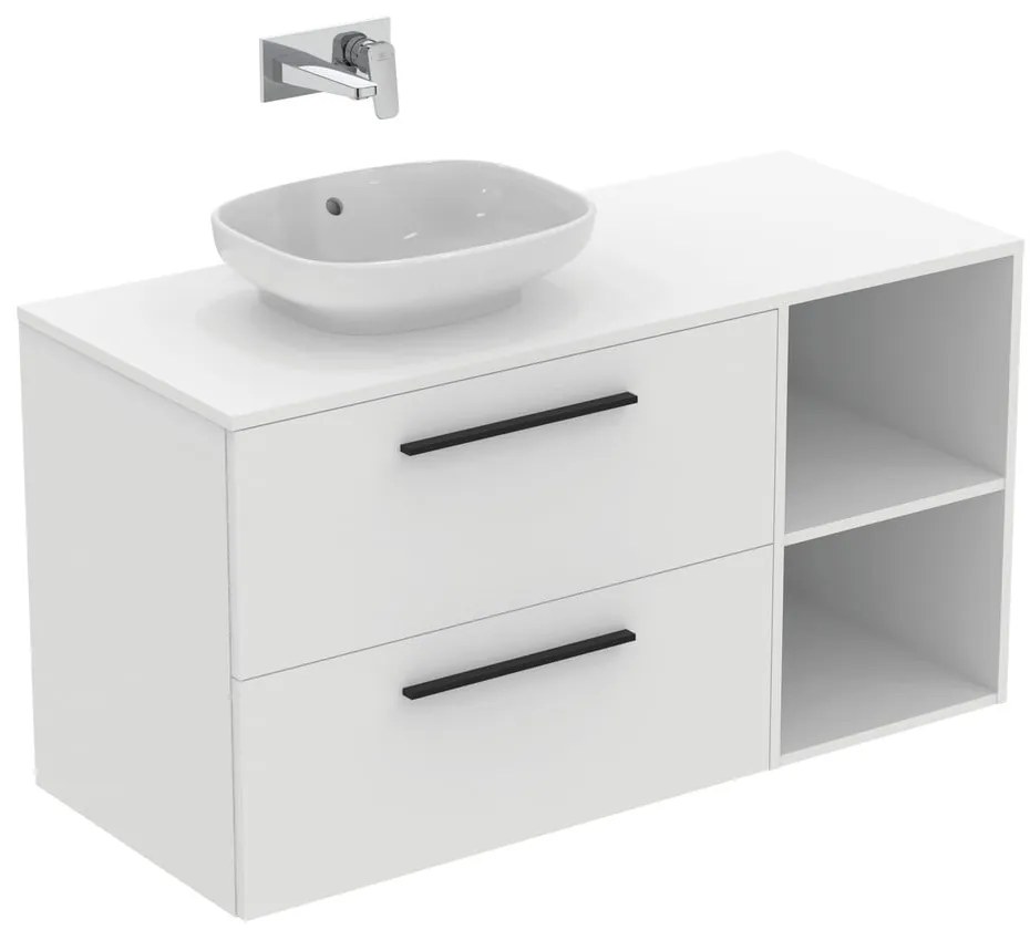 Антрацитен стенен шкаф за мивка 80x63 cm i.Life B – Ideal Standard