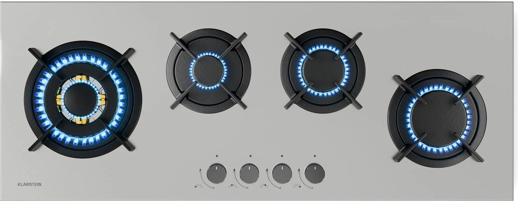 Klarstein Goldflame 4 Slim газов плт, 4 котлона, на течен или земен газ, електрическо запалване