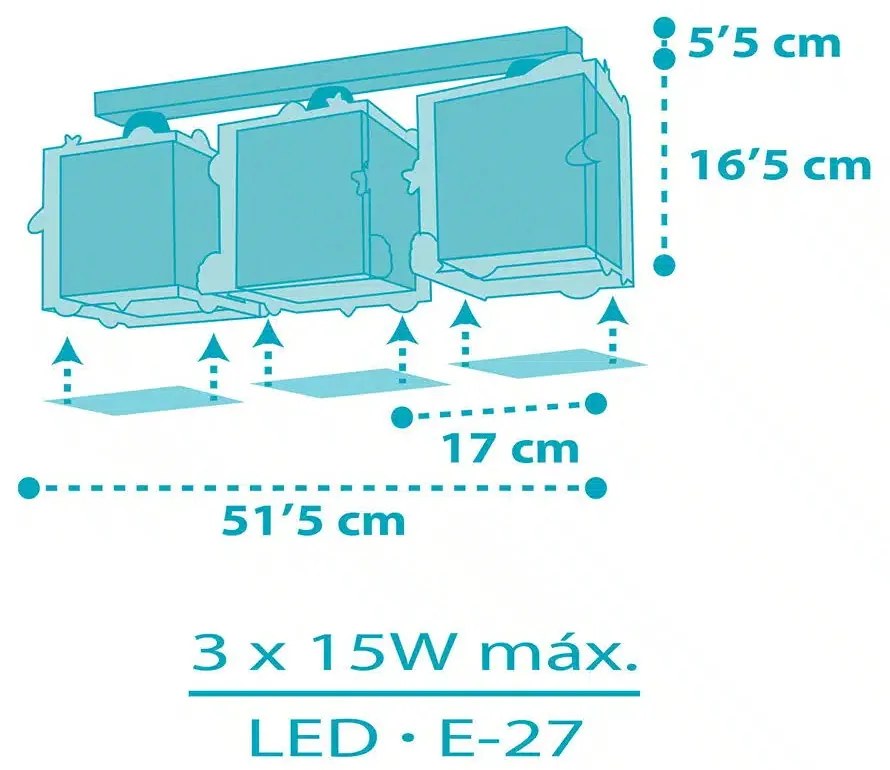 Плафон Ango Rocket 3 крушки