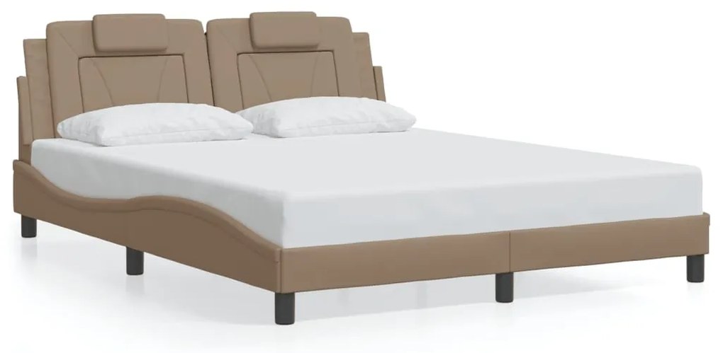 3208107 vidaXL Рамка за легло Viana без матрак, капучино, 160x200 см, изкуствена кожа