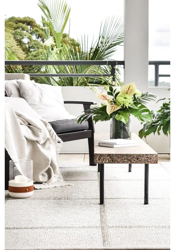 Кремав килим за открито и закрито 70x100 cm Ada Fossil – Pappelina