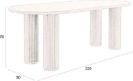 Трапезна маса от масивен дъб 90x220 cm Dean – Dutchbone
