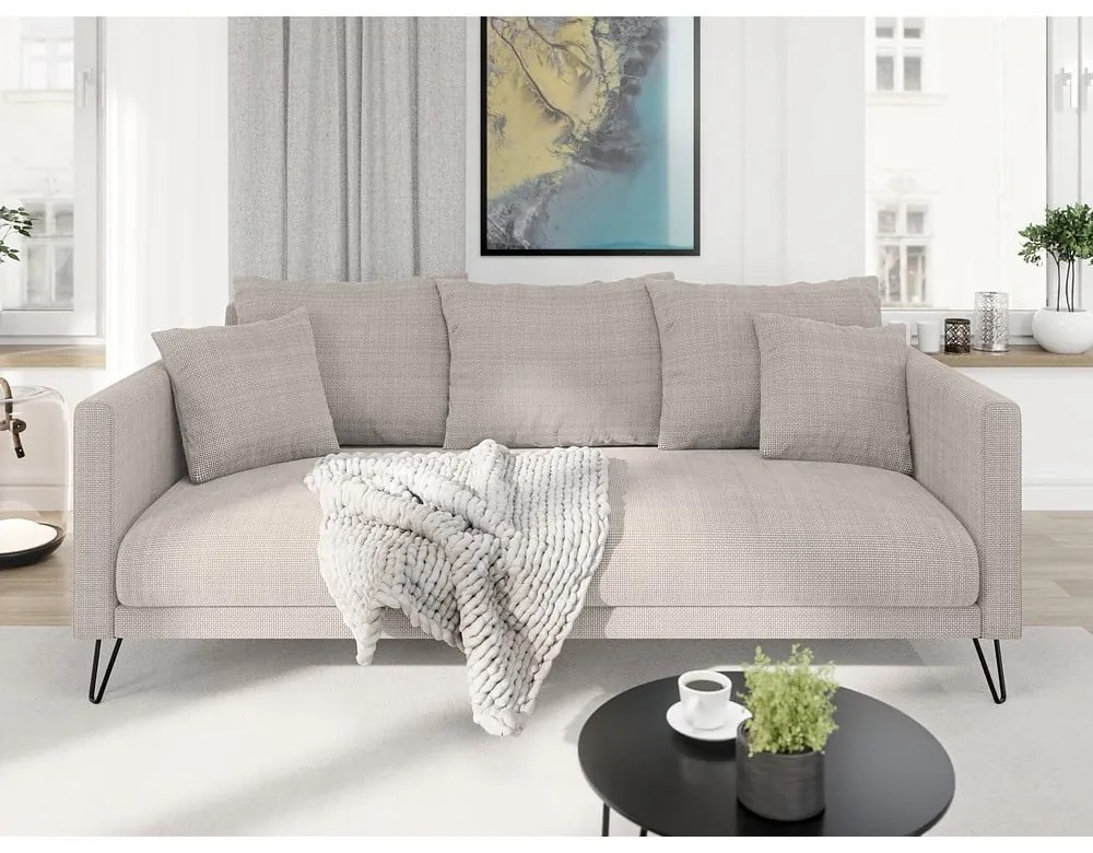 Светлокафяв шенилов диван 200 cm Freya – Ropez