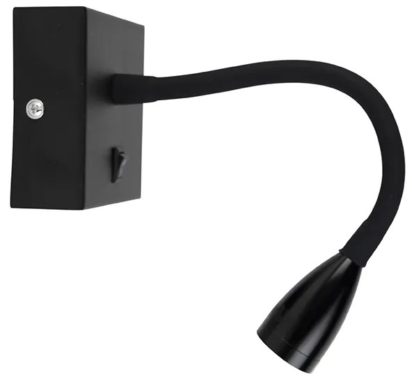 Модерна гъвкава стенна лампа черна LED - Flex
