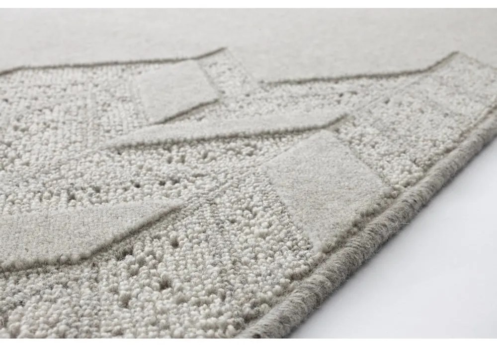 Светлосив вълнен килим 120x180 cm Credo - Agnella