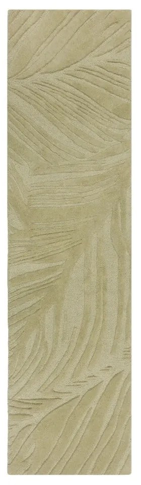 Зелен вълнен килим 60x230 cm Lino Leaf - Flair Rugs