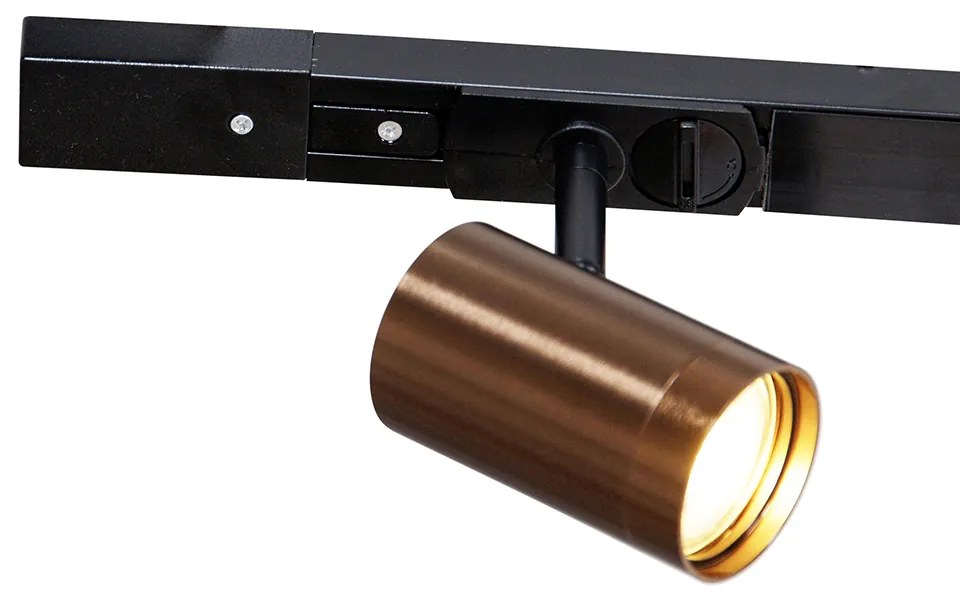 1-фазна релсова система с 3 прожектора и висящи лампи тъмно бронз - Cavalux Jeana