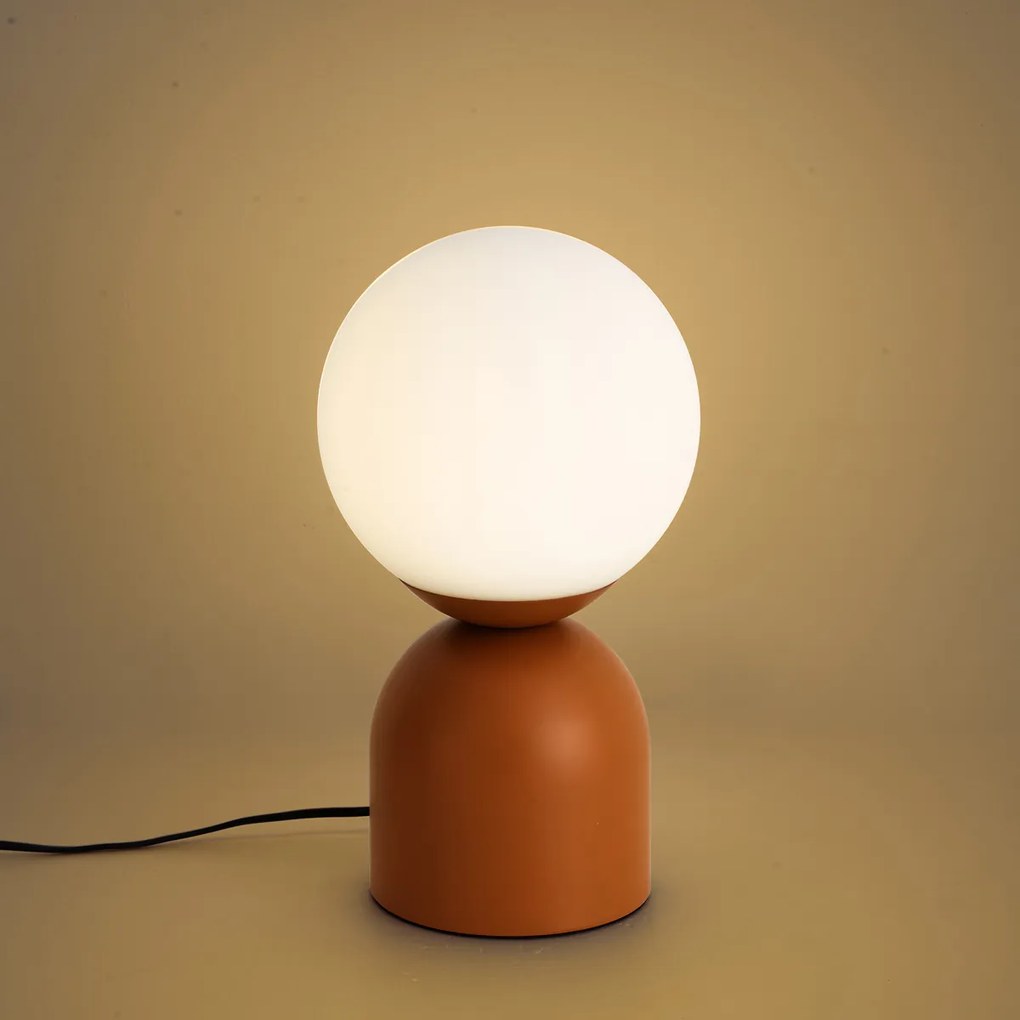 Hotel chique tafellamp oranje met opaal glas - Pallon Trend