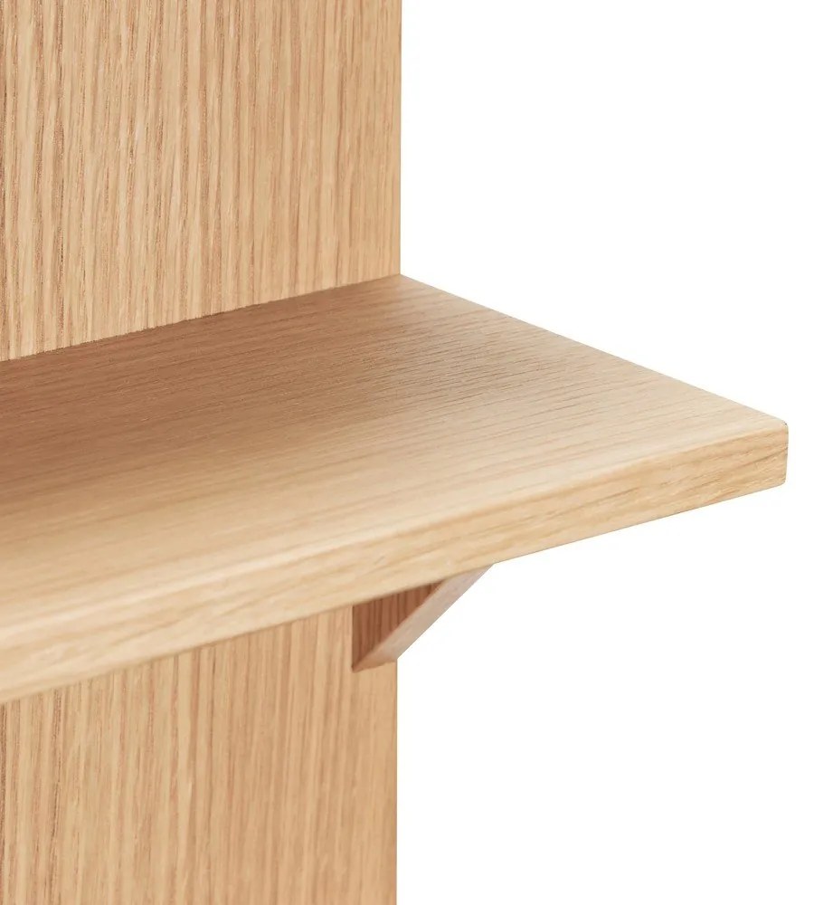 На няколко нива стенен рафт от декор от дъб в естествен цвят 40 cm Straight – Hübsch
