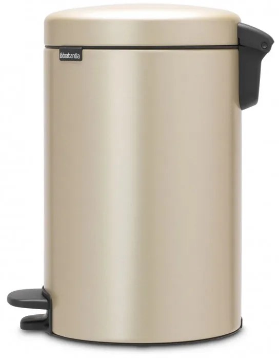 Кош за боклук с педал Brabantia NewIcon 1003201, 12 л, Плавно затваряне, Противоплъзгаща основа, Златен металик