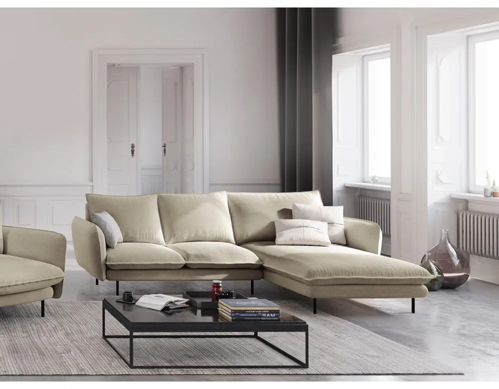 Бежов ъглов диван , десен ъгъл Vienna - Cosmopolitan Design
